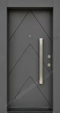 Antrasit Gri Geometrik Çelik Kapı A:23