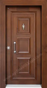 Ceviz Kaplamalı Kabartma Çelik Kapı A:12