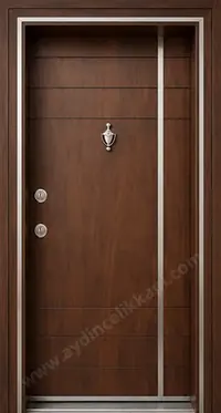 Ceviz Kaplamalı Paslanmazlı Çelik Kapı A:18