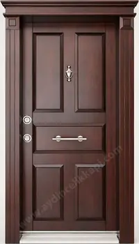 Kayın Kaplamalı Taçlı Çelik Kapı A:3