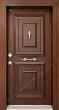 Ceviz Kaplamalı Kabartma Çelik Kapı A:1